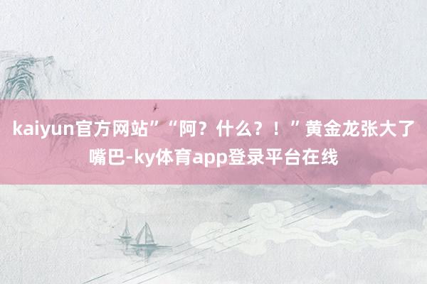 kaiyun官方网站”“阿?什么?!”黄金龙张大了嘴巴-ky体育app登录平台在线