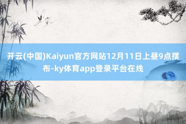 开云(中国)Kaiyun官方网站12月11日上昼9点摆布-ky体育app登录平台在线