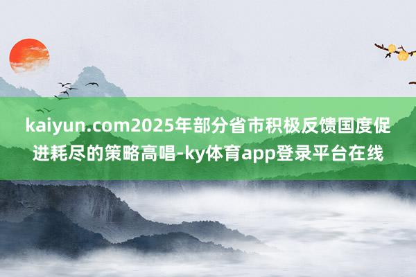 kaiyun.com2025年部分省市积极反馈国度促进耗尽的策略高唱-ky体育app登录平台在线