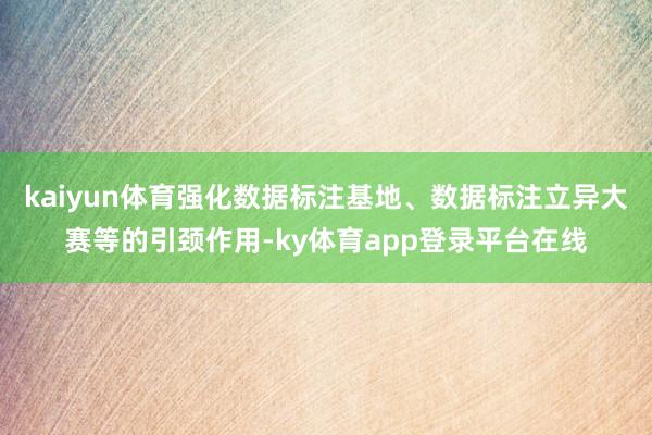 kaiyun体育强化数据标注基地、数据标注立异大赛等的引颈作用-ky体育app登录平台在线