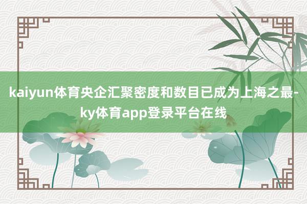 kaiyun体育央企汇聚密度和数目已成为上海之最-ky体育app登录平台在线