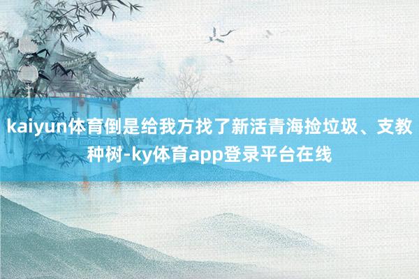 kaiyun体育倒是给我方找了新活青海捡垃圾、支教种树-ky体育app登录平台在线