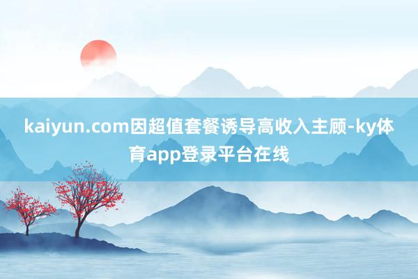 kaiyun.com因超值套餐诱导高收入主顾-ky体育app登录平台在线