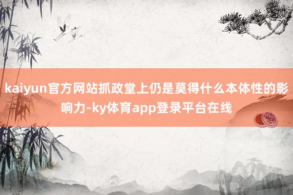 kaiyun官方网站抓政堂上仍是莫得什么本体性的影响力-ky体育app登录平台在线