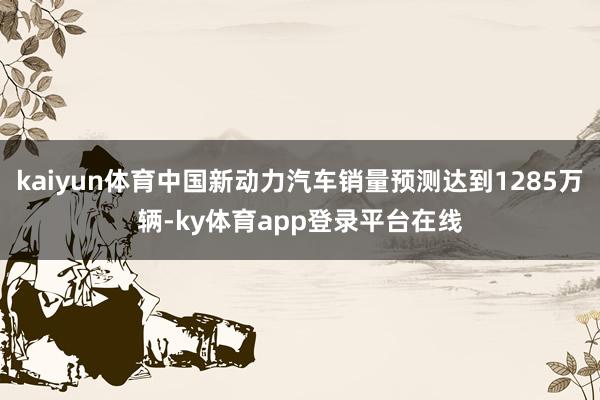 kaiyun体育中国新动力汽车销量预测达到1285万辆-ky体育app登录平台在线