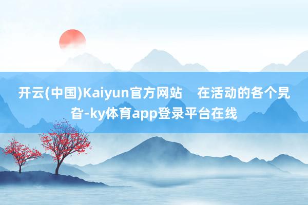 开云(中国)Kaiyun官方网站 在活动的各个旯旮-ky体育app登录平台在线