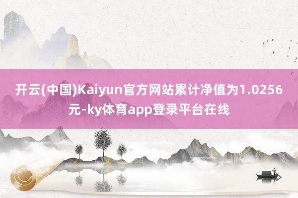 开云(中国)Kaiyun官方网站累计净值为1.0256元-ky体育app登录平台在线