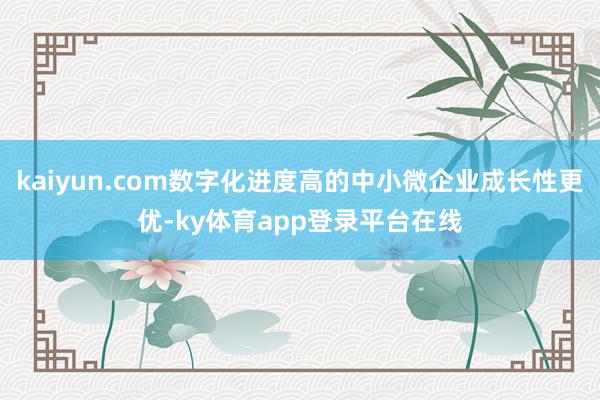 kaiyun.com数字化进度高的中小微企业成长性更优-ky体育app登录平台在线