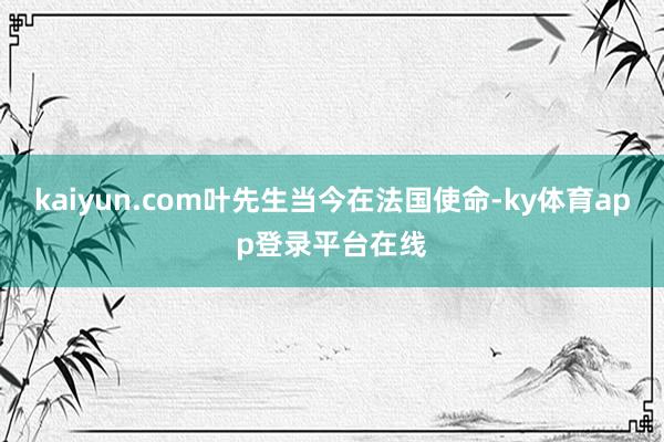kaiyun.com叶先生当今在法国使命-ky体育app登录平台在线
