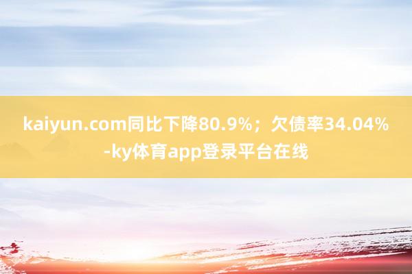 kaiyun.com同比下降80.9%；欠债率34.04%-ky体育app登录平台在线