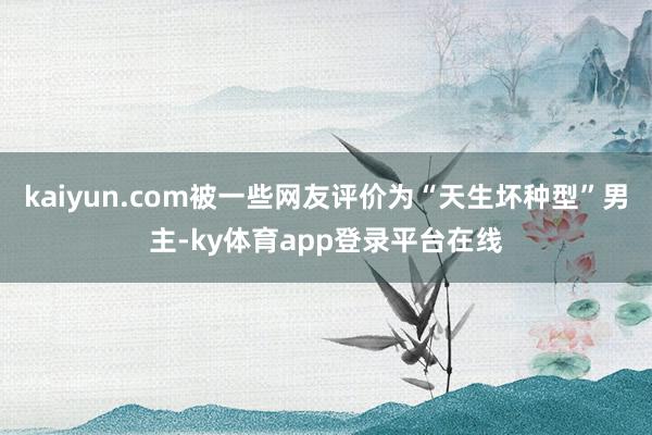 kaiyun.com被一些网友评价为“天生坏种型”男主-ky体育app登录平台在线