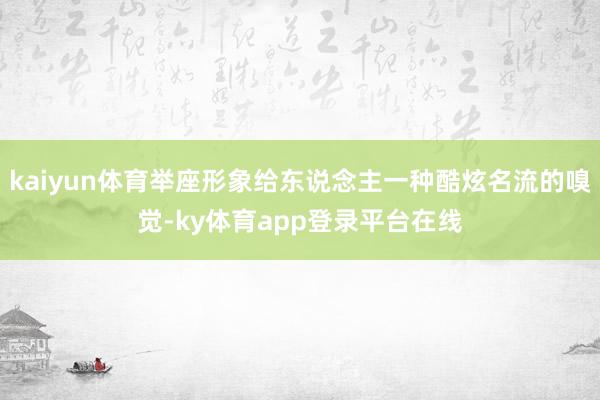 kaiyun体育举座形象给东说念主一种酷炫名流的嗅觉-ky体育app登录平台在线