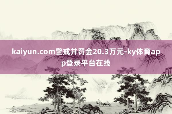 kaiyun.com警戒并罚金20.3万元-ky体育app登录平台在线